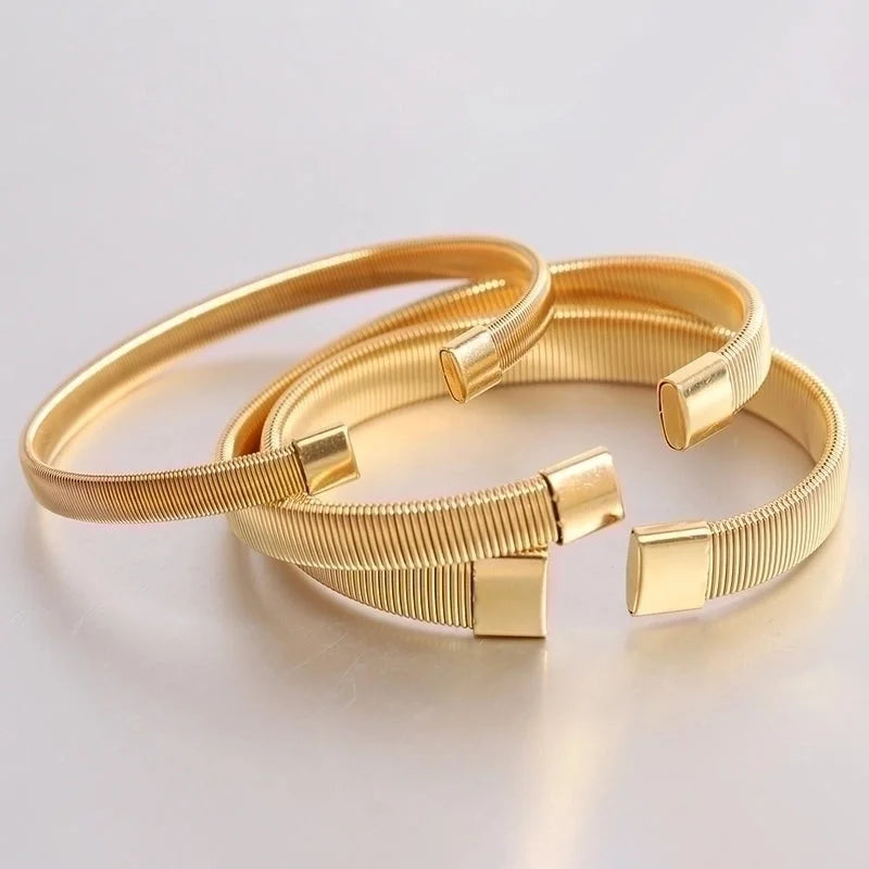Minimalist Solid Color Titanium Steel Plating Cuff Bracelets