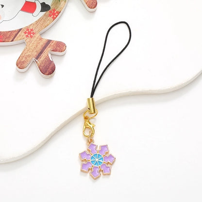 Cute Christmas Tree Snowman Snowflake Alloy Plating Christmas Bag Pendant Mobile Phone Chain
