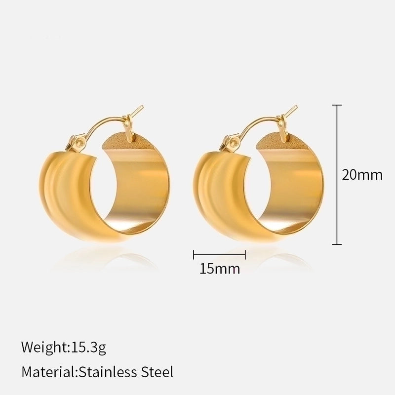 1 Pair IG Style Minimalist Solid Color Plating 304 Stainless Steel Stainless Steel Earrings