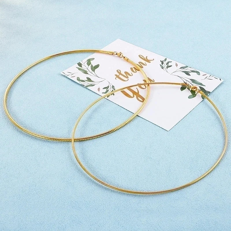 Titanium Steel 18K Gold Plated Minimalist Geometric Choker