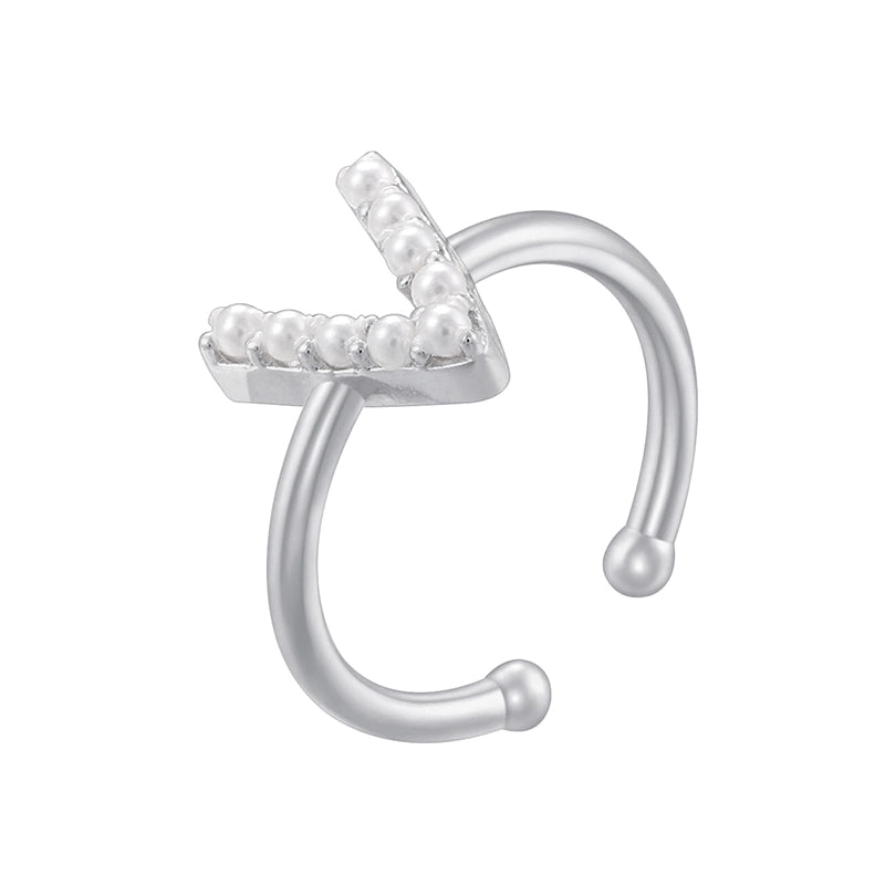 Copper 18K Gold Plated Plating Inlay Letter Artificial Pearls Open Rings