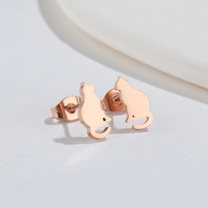 1 Pair Fashion Animal 304 Stainless Steel 18K Gold Plated Ear Studs