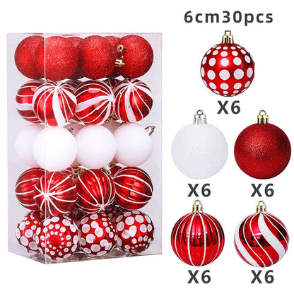 6cm30 Christmas Decorations Electroplated Plastic Painted Ball Christmas Ball Suit Ball Pendant
