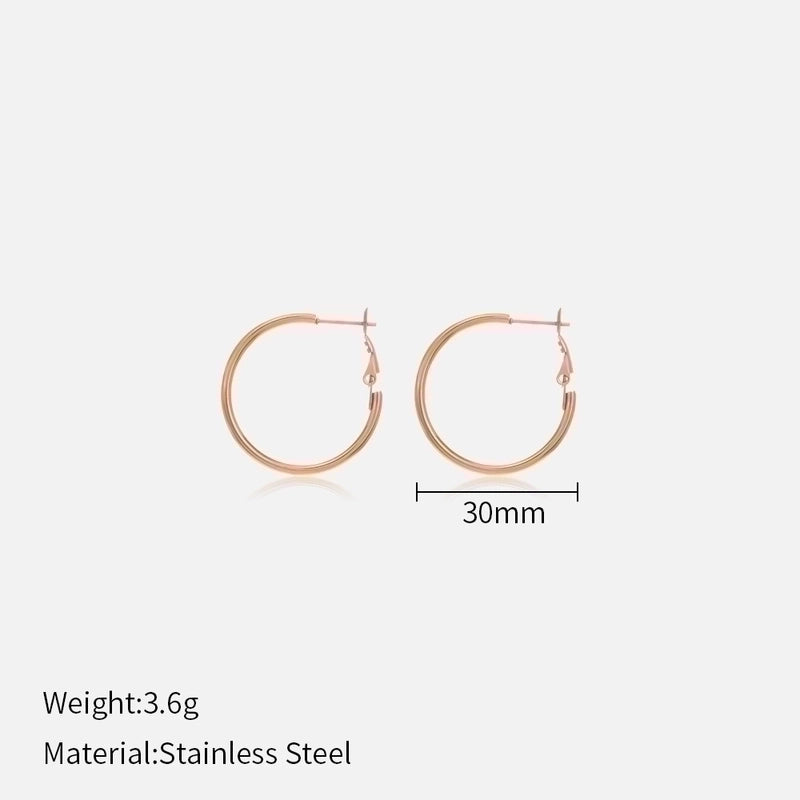 1 Pair Minimalist Solid Color Plating 304 Stainless Steel Stainless Steel Earrings
