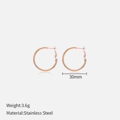 1 Pair Minimalist Solid Color Plating 304 Stainless Steel Stainless Steel Earrings