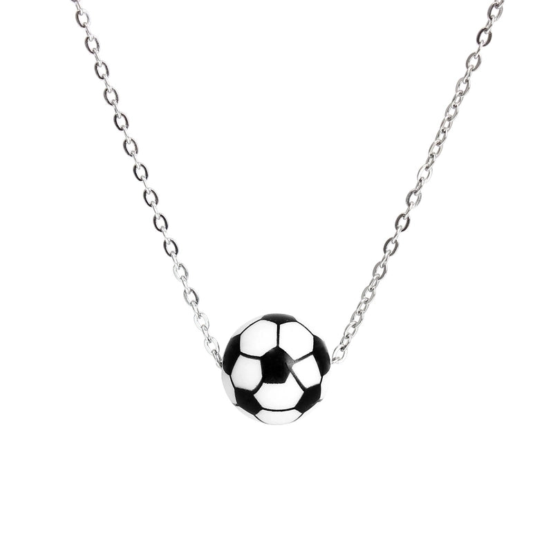 Jewelry Minimalist Basketball 304 Stainless Steel Silica Gel Pendant Necklace