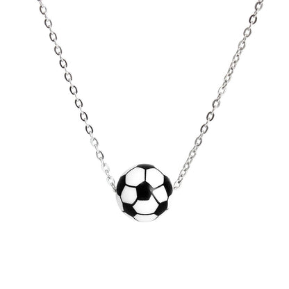 Jewelry Minimalist Basketball 304 Stainless Steel Silica Gel Pendant Necklace