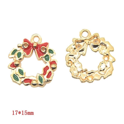 1 Piece Alloy Christmas Tree Santa Claus Christmas Socks Pendant Jewelry Accessories