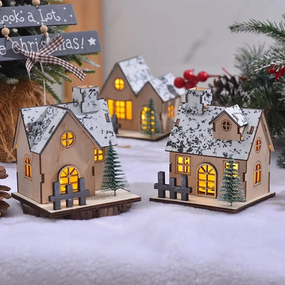 Christmas Pastoral IG Style House Wood Party Festival Ornaments