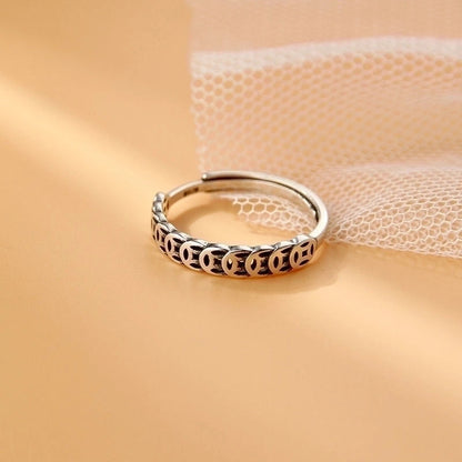 Minimalist Flower Rectangle Brass Plating White Gold Plated Open Rings
