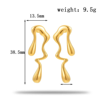 1 Pair Sweet Minimalist Heart Shape Bow Knot Shell Plating Titanium Steel Drop Earrings