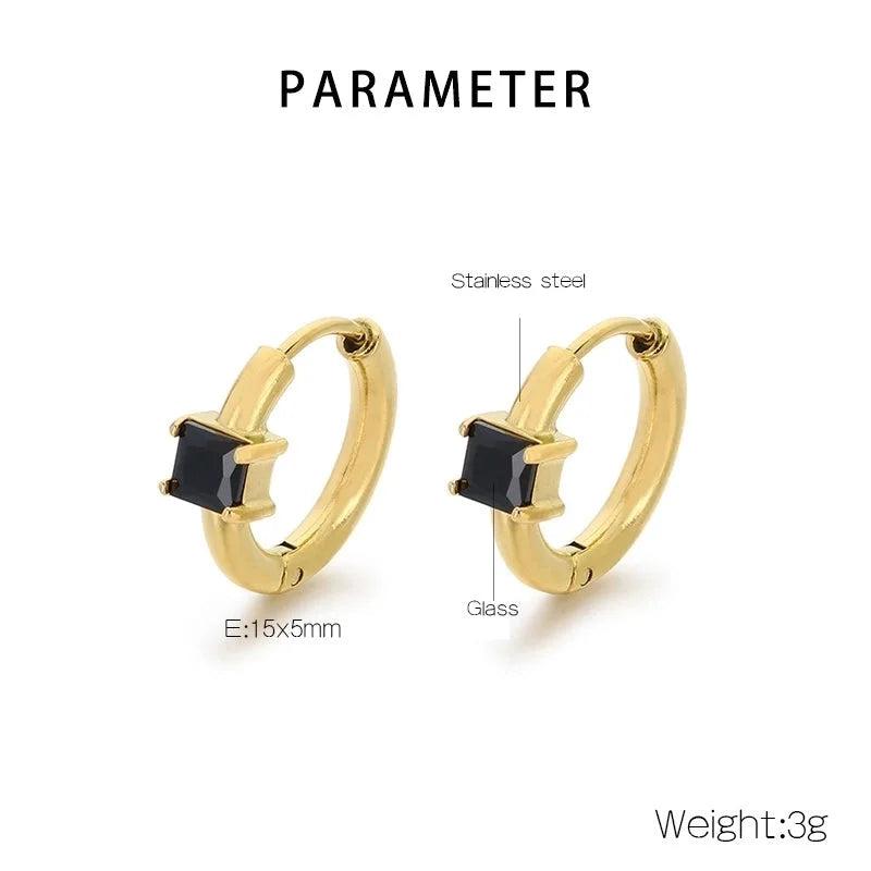 1 Pair Minimalist Commute Geometric 304 Stainless Steel 18K Gold Plated Earrings