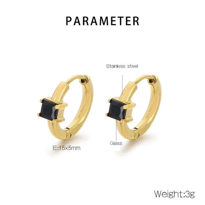 1 Pair Minimalist Commute Geometric 304 Stainless Steel 18K Gold Plated Earrings