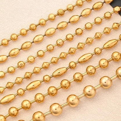 Casual Minimalist Round Oval Solid Color 304 Stainless Steel 18K Gold Plated Bracelets In Bulk