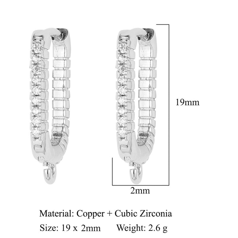 1 Pair Minimalist Solid Color Inlay Copper Zircon Earrings