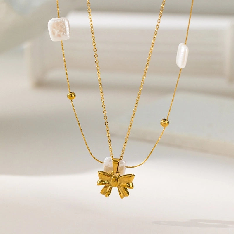 Modern Style Classic Style Devil's Eye Oval Heart Shape Titanium Steel Plating Stainless Steel Necklaces