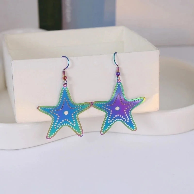 1 Pair Minimalist Classic Style Color Block Patchwork 304 Stainless Steel Drop Earrings