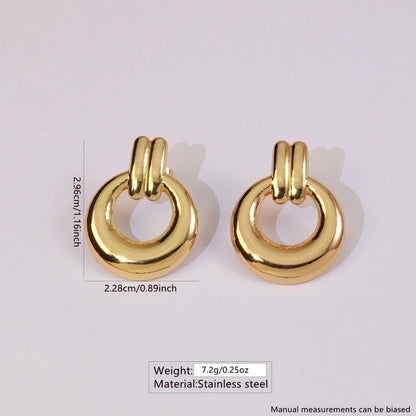 1 Pair French Style Sweet Horns Flower Asymmetrical 304 Stainless Steel Imitation Gold Ear Studs