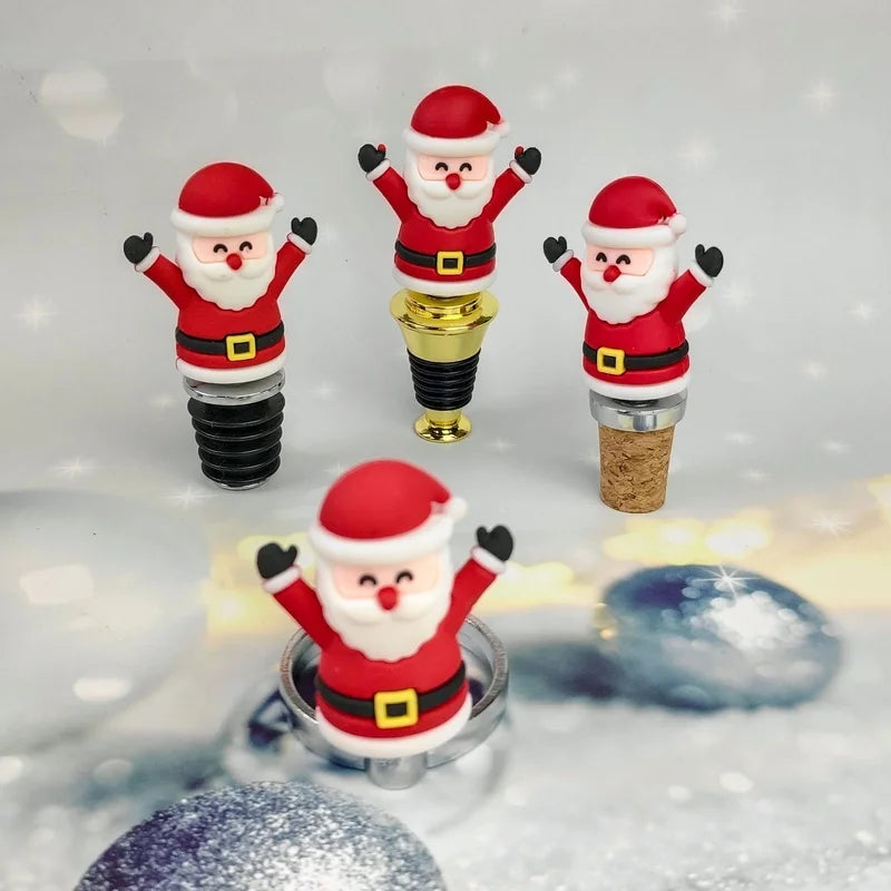 Christmas Cute Santa Claus Alloy Wine Stopper 1 Piece