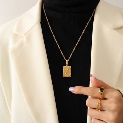 Minimalist Letter 304 Stainless Steel 18K Gold Plated Plating Choker