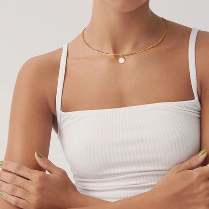 Minimalist Classic Style Solid Color 201 Stainless Steel Choker