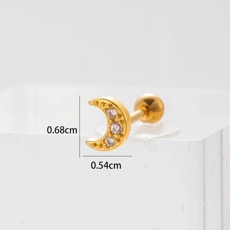 Ear Cartilage Rings & Studs Flower 316L Stainless Steel Copper Inlaid Zircon