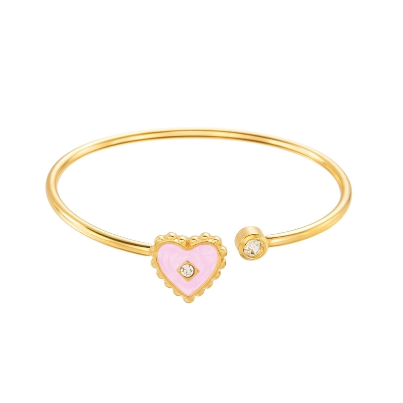 Casual Elegant Lady Heart Shape 304 Stainless Steel Bangle In Bulk