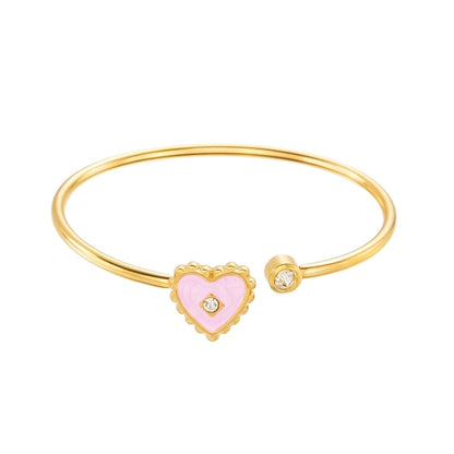 Casual Elegant Lady Heart Shape 304 Stainless Steel Bangle In Bulk