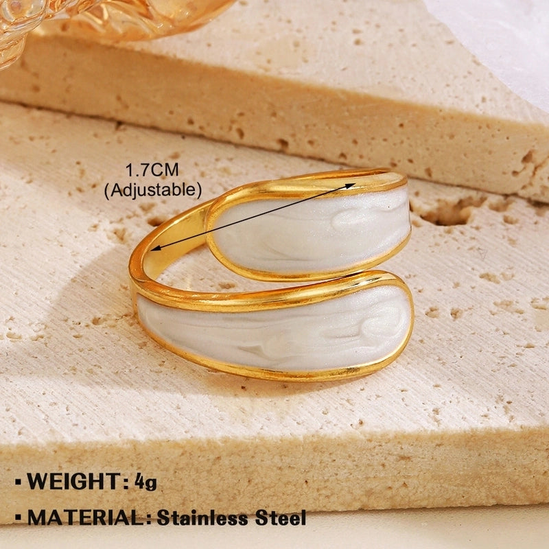 Minimalist Geometric 304 Stainless Steel Plating Open Rings