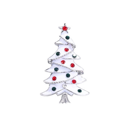 Fashion Pin Christmas Tree Alloy Plating Rhinestones Women'S Brooches
