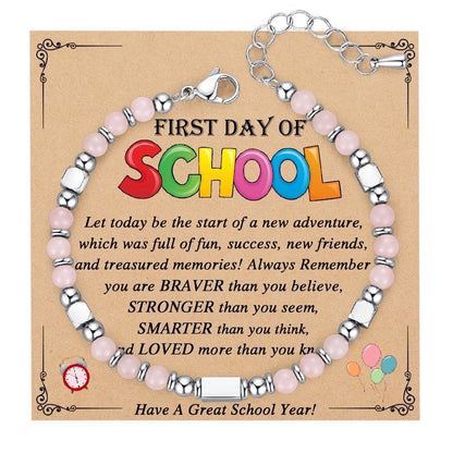 Minimalist Classic Style Round 304 Stainless Steel Natural Stone Bracelets In Bulk