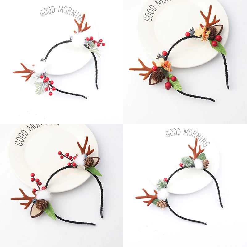 Christmas Cute Antlers Cloth Festival Hairpin