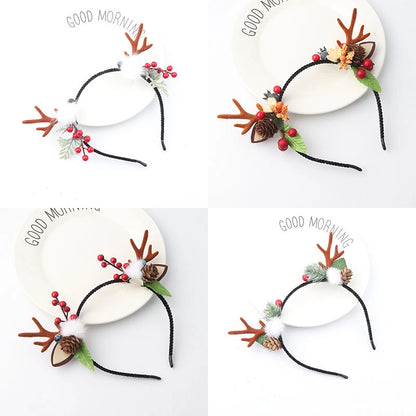 Christmas Cute Antlers Cloth Festival Hairpin