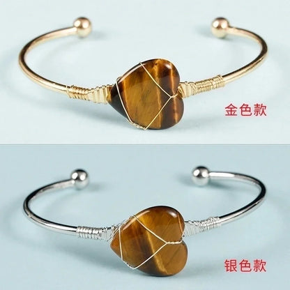 Minimalist Heart Shape Crystal Bangle