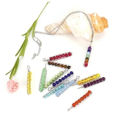 Minimalist Geometric Natural Stone Titanium Steel Pendant Necklace