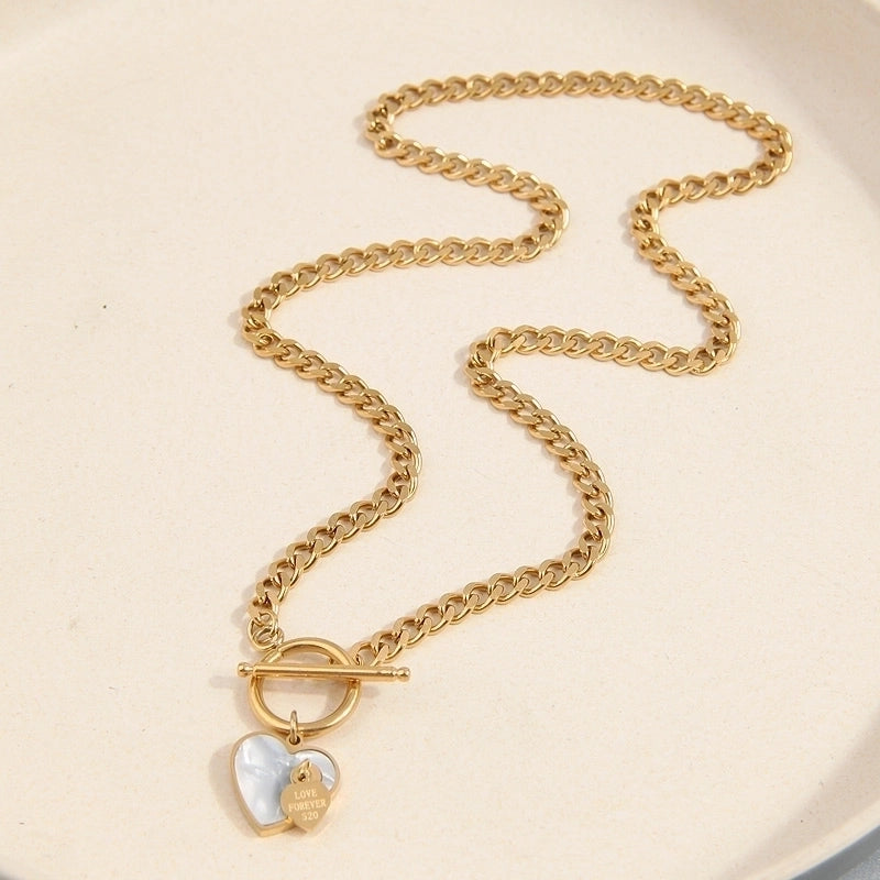 Sweet Minimalist Devil's Eye Titanium Steel Plating Pendant Necklace