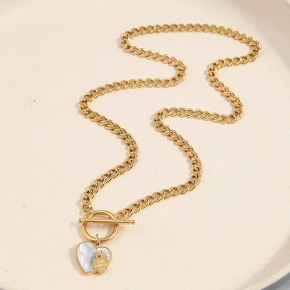 Sweet Minimalist Devil's Eye Titanium Steel Plating Pendant Necklace