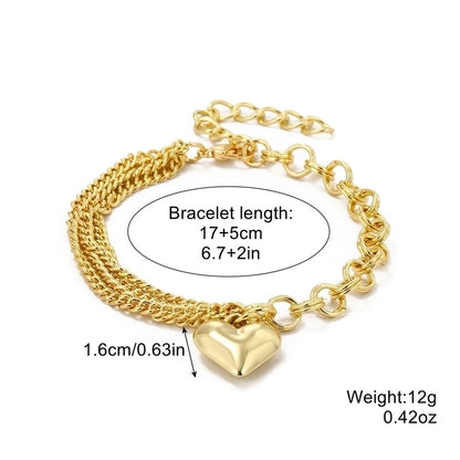 Fashion Geometric Heart Shape Imitation Pearl Alloy Plating Women\'s Bracelets