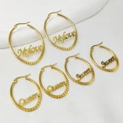 1 Pair IG Style Elegant Commute Letter Oval 304 Stainless Steel 18K Gold Plated Stainless Steel Earrings