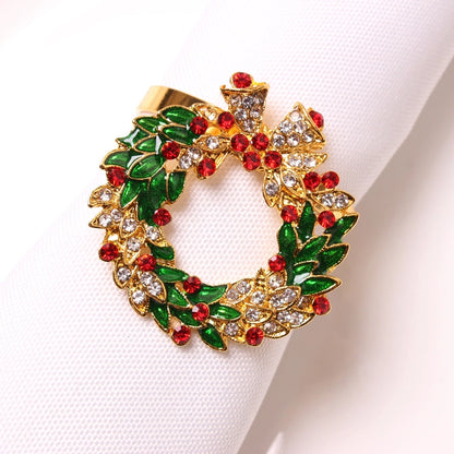 Cute Christmas Tree Santa Claus Alloy Napkin Rings 1 Set Of 6