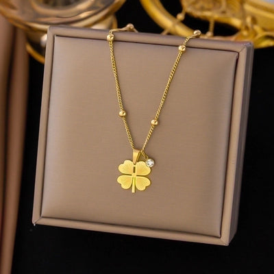 304 Stainless Steel 18K Gold Plated Minimalist Plating Inlay U Shape Heart Shape Acrylic Artificial Rhinestones Plastic Pendant Necklace