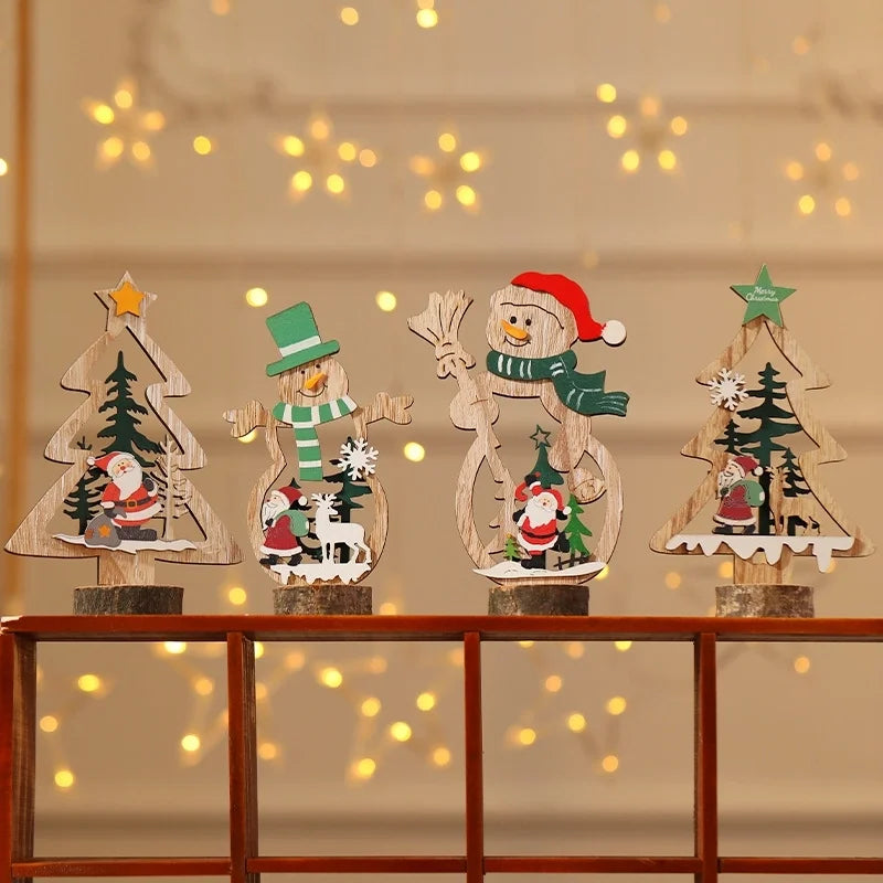 Christmas Cute Snowman Wood Party Ornaments