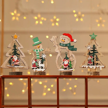 Christmas Cute Snowman Wood Party Ornaments