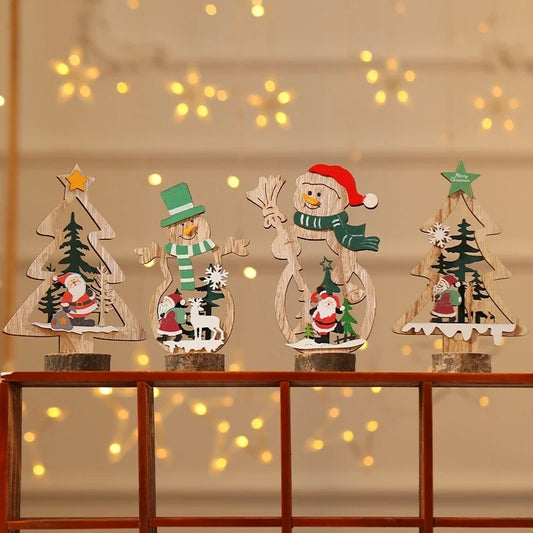 Christmas Cute Snowman Wood Party Ornaments