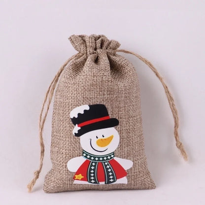 1 Piece Linen Cute Daily Festival Christmas Santa Claus Elk