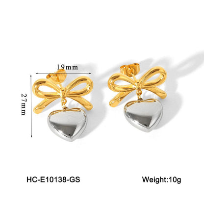 IG Style Heart Geometric Stainless Steel Electroplating Earrings