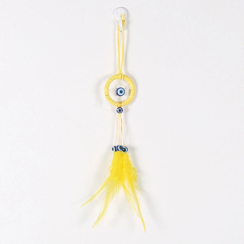Decorative Dream Catcher Pendant Keychain Evil Eyes Dream Catcher Pendant Keychain Pendant Feather Hand Woven