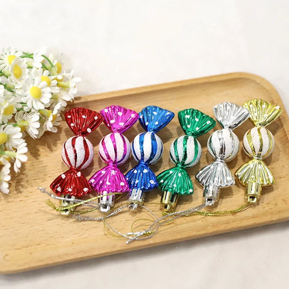 Christmas Mini Round Candy Ornaments Christmas Tree Ornaments Electroplating Plastic Painted Ball Candy Hanging Props