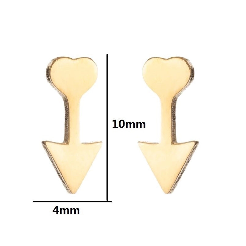 1 Pair Fashion Heart Shape Flower Plating 304 Stainless Steel 18K Gold Plated Stainless Steel Earrings