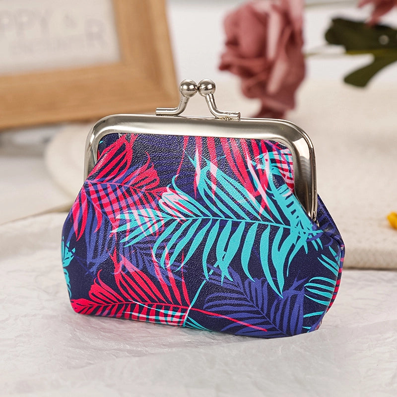 Women's Plant Pu Leather Buckle Kids Wallets